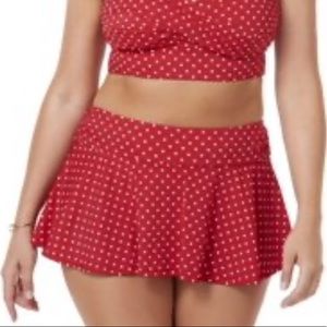Red Polka dot swim skirt